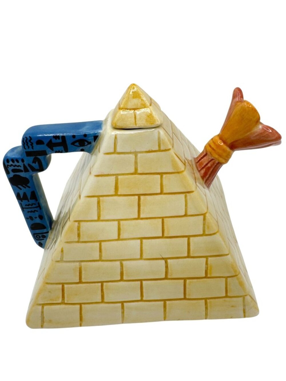 Fitz And Floyd Around The World Egyptian Pyramid Ceramic Teapot 3D Miniature Vtg
